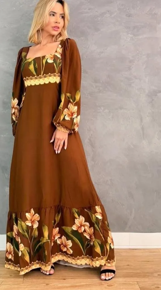 Vestido Longo Marrom
