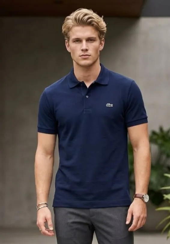 Camisa Polo Masculina Azul-Marinho