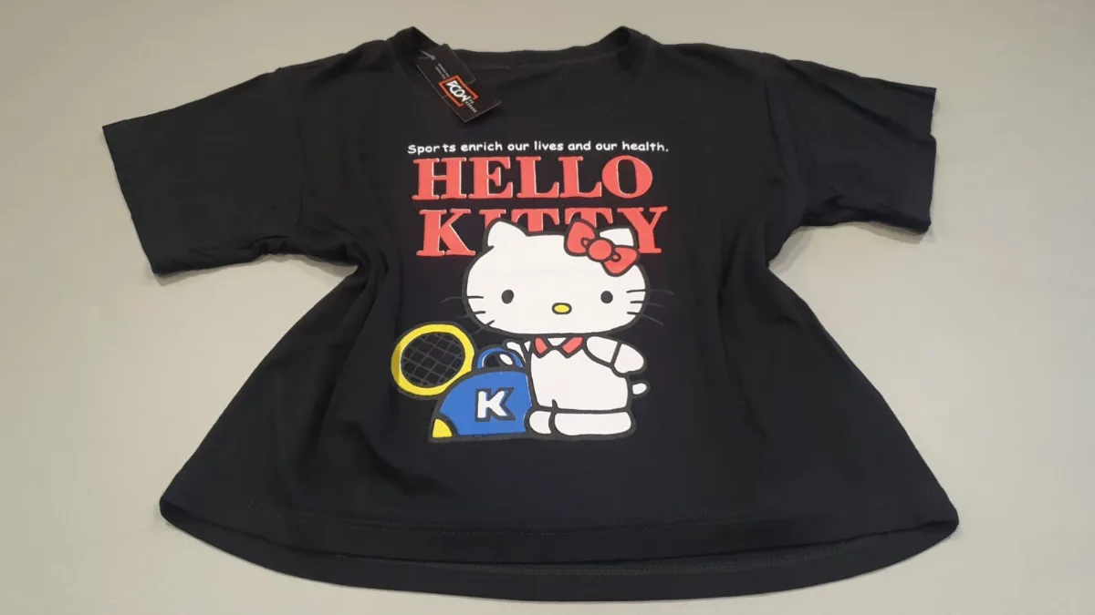 Cropped Preto Hello Kitty