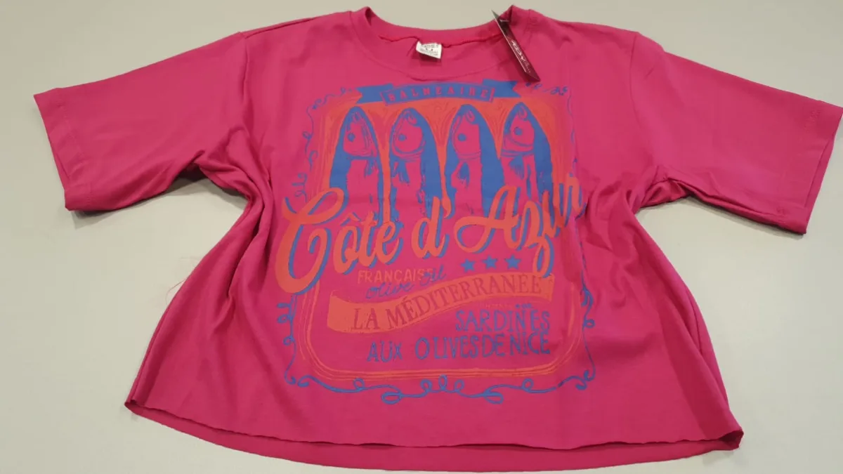 Camiseta Cropped Pink Estampada